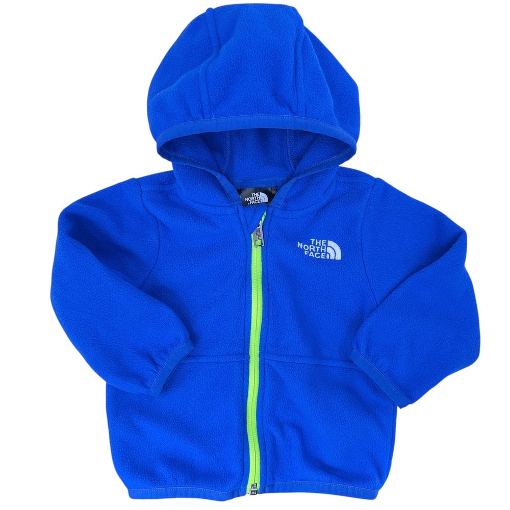 The‎ North Face Baby Glacier Full Zip Hoodie Blue 6-12 Recycled Polyester Fleece